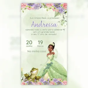 Convite Digital Princesa E O Sapo Tiana 5