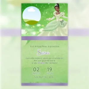 Convite Digital Princesa e o Sapo Tiana Personalizado 19 Convite Digital Princesa E O Sapo Tiana Personalizado 5