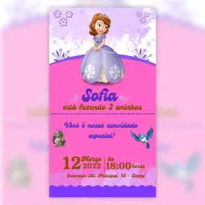Convite Digital Princesinha Sofia Aniversario 5