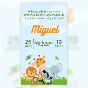Convite Digital Safari Menino Festa Infantil 7 Convite Digital Safari Menino Festa Infantil 5
