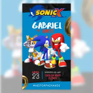 Convite Digital Sonic Tema Aniversario Infantil 5