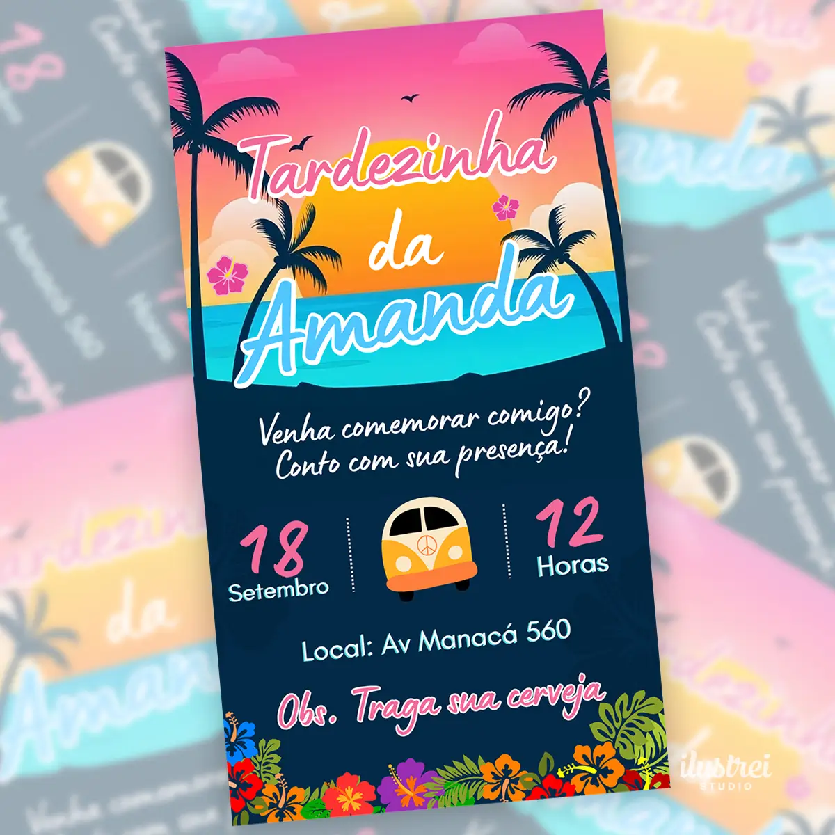 Convite Digital Tardezinha Tema Tropical 4 Convite Digital Tardezinha Tema Tropical 3