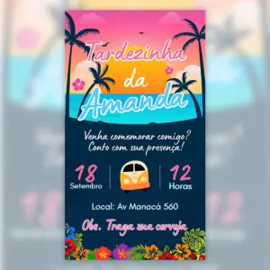 Convite Digital Tardezinha Tema Tropical 6