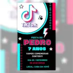 Convite Digital Tiktok Aniversario Infantil 25