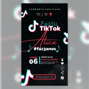 Convite Digital Tiktok Aniversario Infantil 5