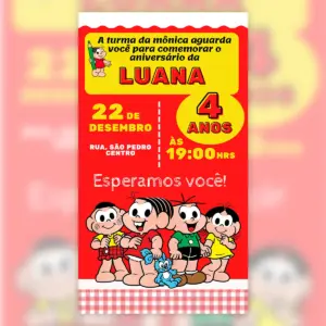 Convite Digital Turma Da Monica Classico Personalizado 5