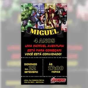 Convite Digital Vingadores Aniversário Infantil 11 Convite Digital Vingadores Aniversario Infantil 5