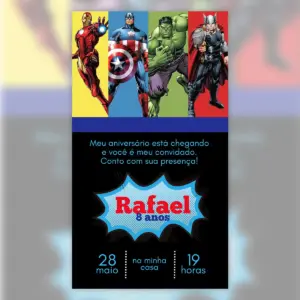 Convite Digital Vingadores Festa Infantil Personalizado 40 Convite Digital Vingadores Festa Infantil Personalizado 5