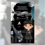 Convite Digital Wandinha Addams Festa Infantil 5