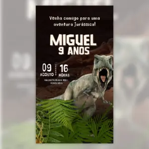 Convite Jurassic Park Digital Personalizado Infantil 5