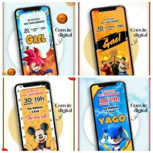 Convites Digitais Infantil Menino