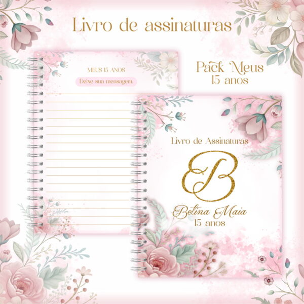 Encadernação 15 Anos Debutante Floral