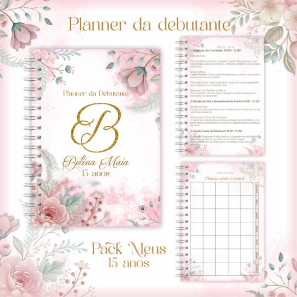 Encadernação 15 Anos Debutante Floral