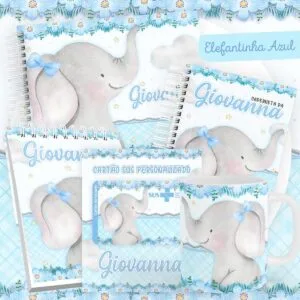 Encadernação Baby Elefantinha Azul 11 Encadernação Baby Elefantinha Azul