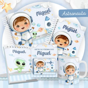 Encadernação Bebê Astronauta Aquarela - Arquivo Digital