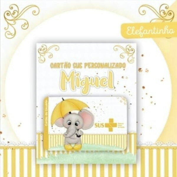 Encadernação Bebê Elefantinho Amarelo