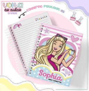 Encadernação Escolar Barbie - Arquivo Digital