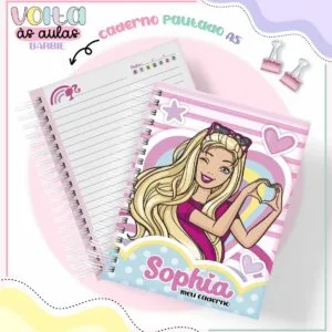 Encadernação Escolar Barbie - Arquivo Digital 26 Encadernação Escolar Barbie - Arquivo Digital