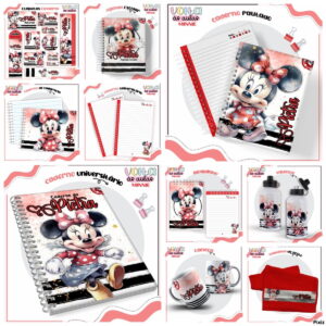 Encadernação Escolar Minnie Vermelha - Arquivo Digital 10 Encadernação Escolar Minnie Vermelha - Arquivo Digital
