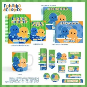 Encadernação Escolar Polvo do Humor Menino