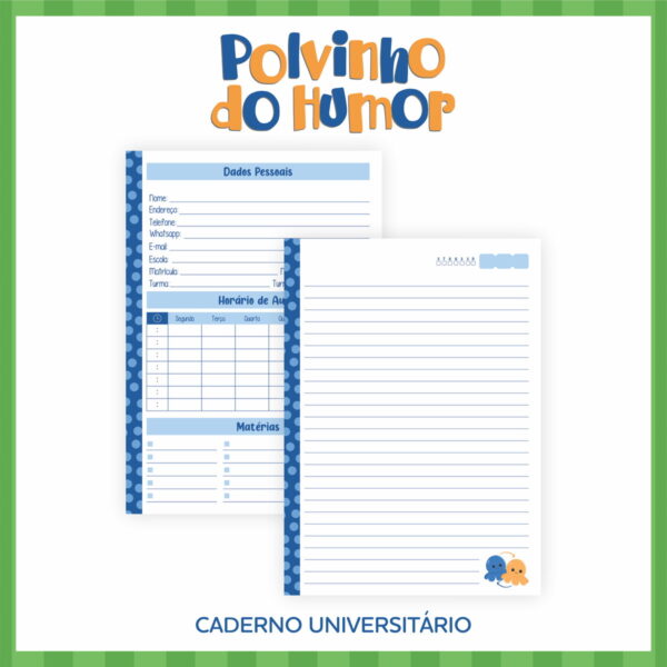 Encadernação Escolar Polvo do Humor Menino