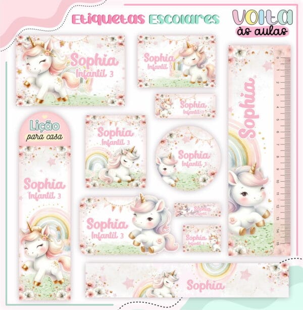 Encadernação Escolar Unicórnio