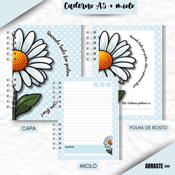 Encadernação Floral Margarida