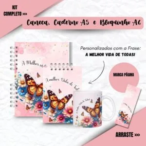 Encadernação Floral Rosa