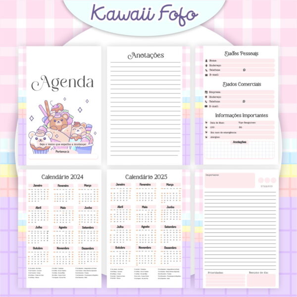 Encadernação Kawaii Fofo