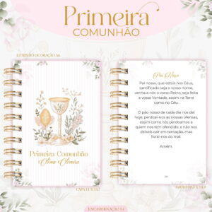 Encadernação Primeira Comunhão Menina - Arquivo Digital 7 Encadernação Primeira Comunhão Menina - Arquivo Digital