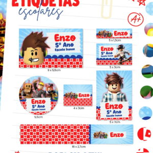 Escolar Roblox Azul - Arquivo Digital