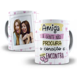 Estampa Amizade Coracao Para Caneca Personalizada