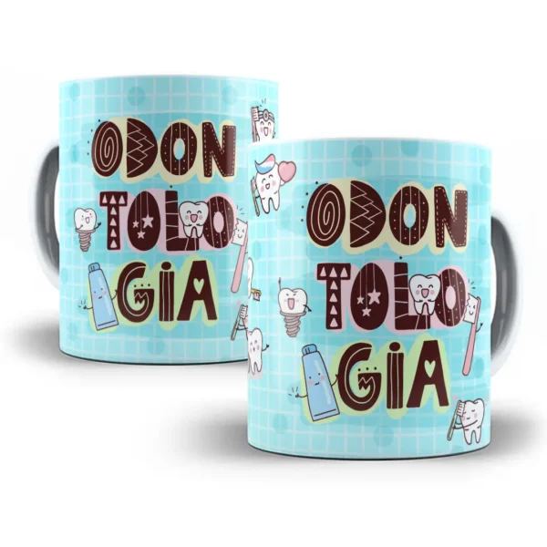 Estampa Caneca Alegre Para Dentistas Odontologia