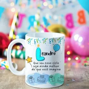 Estampa para Caneca Alfabeto Aniversário