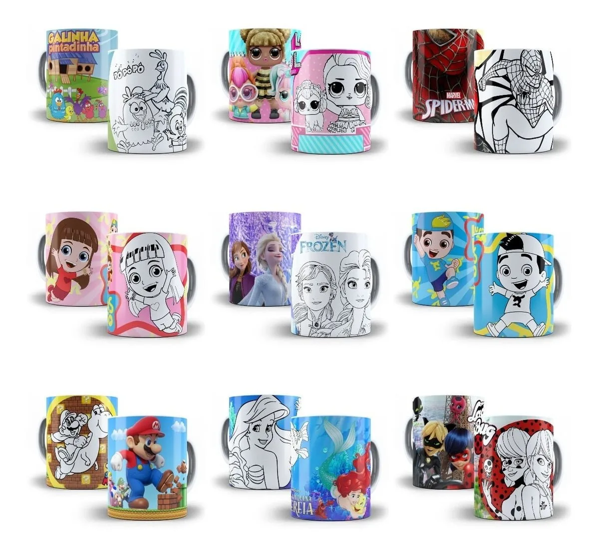 Estampas Caneca Dia Das Crianças Personagens P Colorir Png