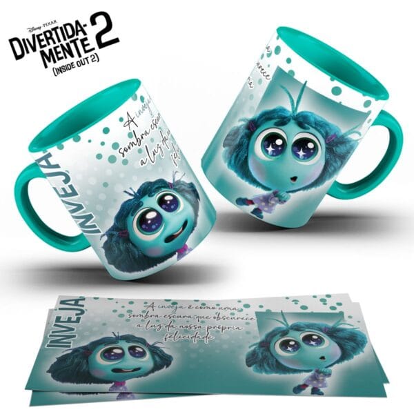 Estampas Caneca Divertida Mente 2 Ansiedade Angústia Medo