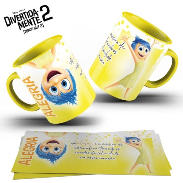 Estampas Caneca Divertida Mente 2 Ansiedade Angústia Medo
