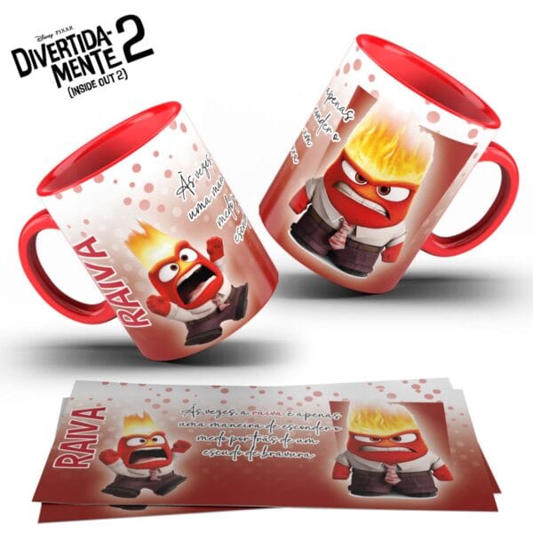 Estampas Caneca Divertida Mente 2 Ansiedade Angústia Medo