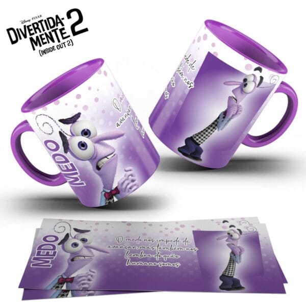 Estampas Caneca Divertida Mente 2 Ansiedade Angústia Medo