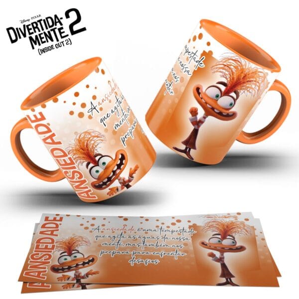 Estampas Caneca Divertida Mente 2 Ansiedade Angústia Medo