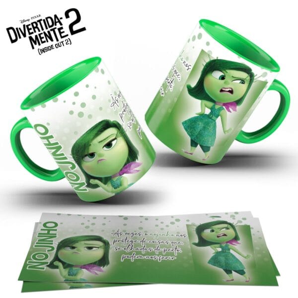 Estampas Caneca Divertida Mente 2 Ansiedade Angústia Medo