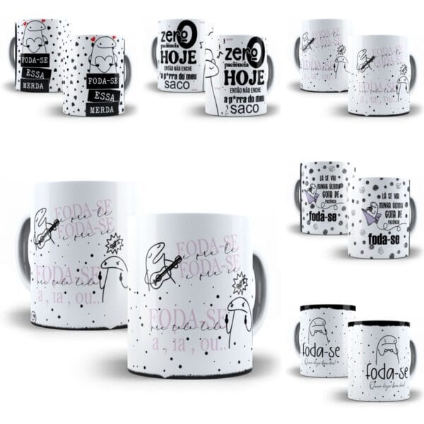 Estampas Caneca Flork Foda-se Sem Paciência Irritado Boladão