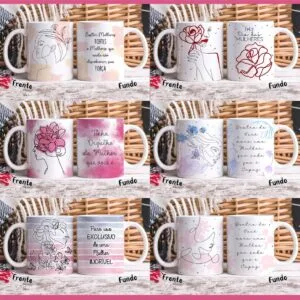 Estampas Sublimar Canecas em Linhas Dia das Mulheres