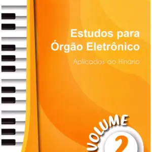 Capa amarela com teclado de piano na lateral esquerda e texto centralizado