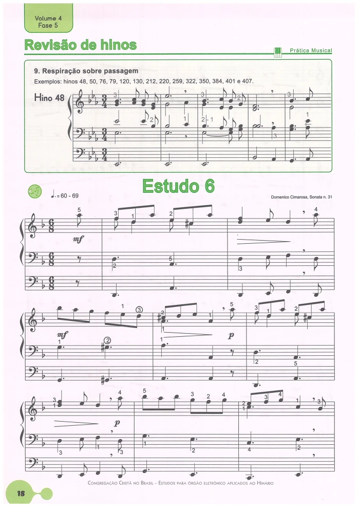 Estudos para Órgão Eletrônico Aplicados ao Hinário Vol 4 PDF 4 Estudos para Órgão Eletrônico Aplicados ao Hinário Vol 4 PDF - Imagem 4