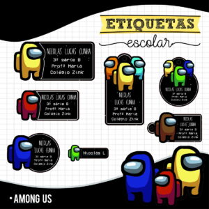Etiqueta Escolar Among Us Arquivo Digital