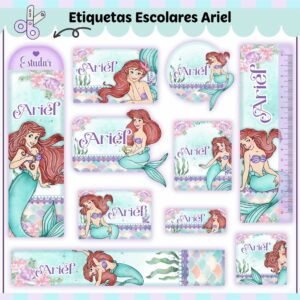 Etiqueta Escolar Ariel Menina - Arquivo Digital 23 Etiqueta Escolar Ariel Menina - Arquivo Digital