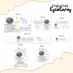 Etiqueta Escolar Astronauta 01