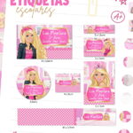 Etiqueta Escolar Barbie - Arquivo Digital