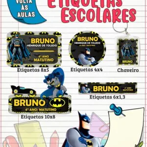 Etiqueta Escolar Batman 10 Etiqueta Escolar Batman